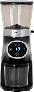 Burr coffee grinder Adler AD 4450 — conical stainless steel burrs, 300 g hopper, 31 grind settings, 300 W