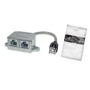 shiverpeaks Cat5e RJ45-2x RJ45 tīkla kabelis Melns Sudrabs 0.1 m