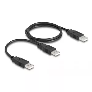 DeLOCK USB 2.0 cable Type-A to 2 x Type-A 70 cm Black