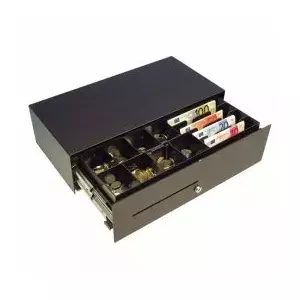 Cash drawer APG CashPlus Micro anthracite model MICRO-0021, compact point-of-sale till