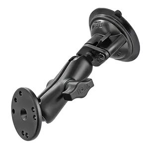 RAM Mounts Twist-Lock Suction Cup Double Ball Mount with Round Plate Ball diameter 2.54 cm Aluminium Black