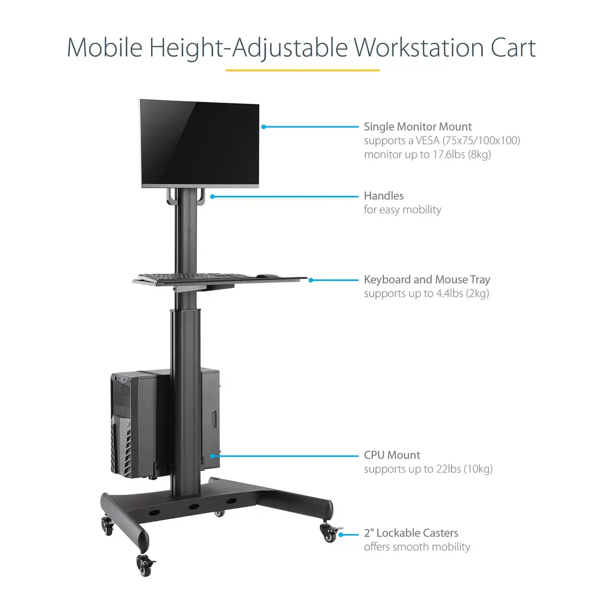 Mobile Workstation Cart StarTech.com WKSTNCART Photo 16