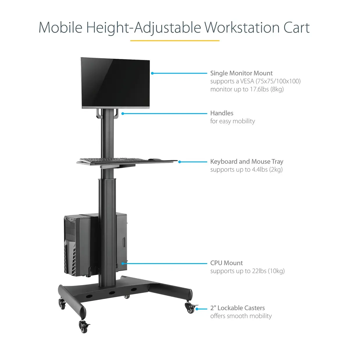 StarTech.com Mobile Workstation Cart WKSTNCART Photo 16