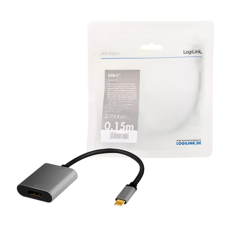 LogiLink CUA0102 USB 3.2 Gen1 Type-C uz DisplayPort kabelis Photo 4
