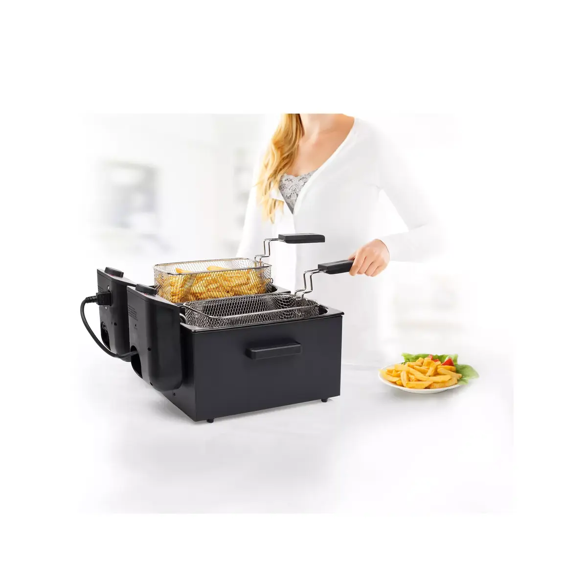 Fritēšanas katls Princess 183028 Double Black Fryer Photo 14