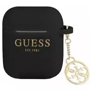 Silicone case GUESS for AirPods 1/2 — Charm design, Black