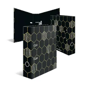 Ring Binder HERMA 7016 A4 Black Grey D-ring Storage