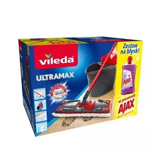 Floor Mop VILEDA Ultramax Box with Bucket and Ajax Floor Cleaner 1L