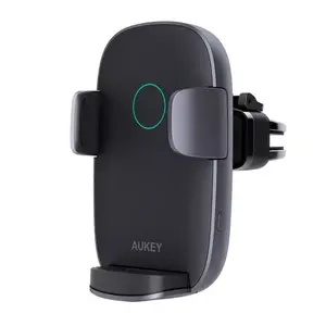 Wireless Charging Phone Mount Aukey HD-C52 — Qi-compatible adjustable-angle car phone holder with wireless charging