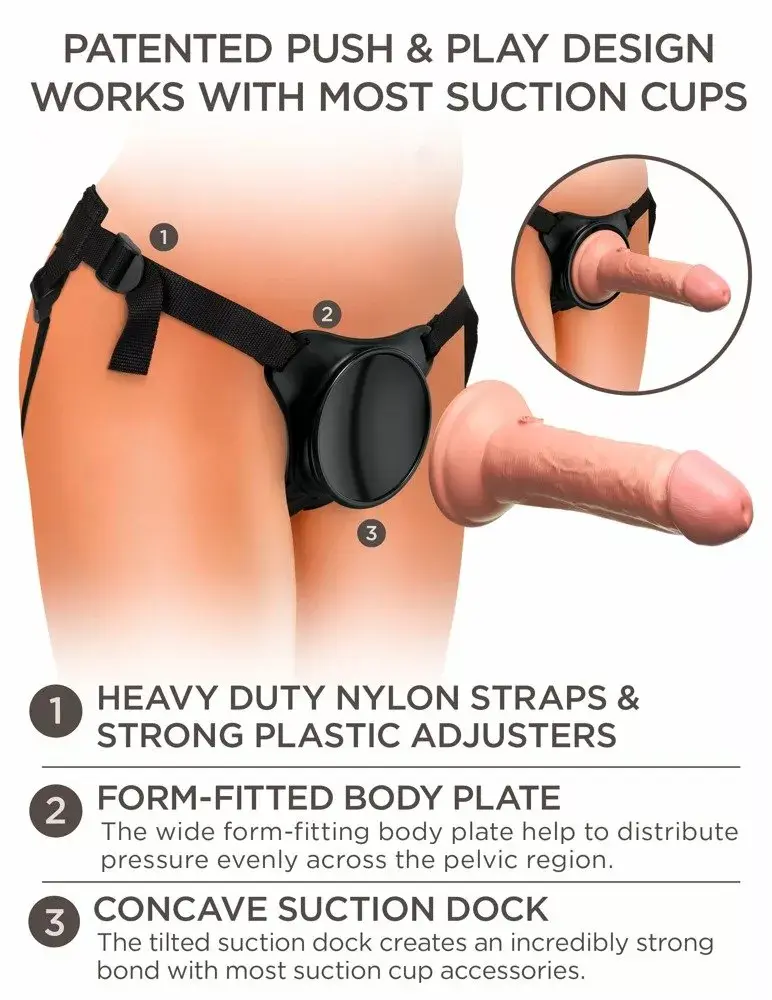 King Cock Elite Body Dock — страпон‑набор с силиконовым фаллоимитатором Photo 10