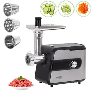 Мясорубка Adler AD 4813 2000 Вт Черный Серебристый