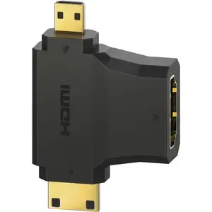 HAMA HDMI adapter — Type A (coupling) to Type C (Mini) and Type D (Micro), gold-plated contacts