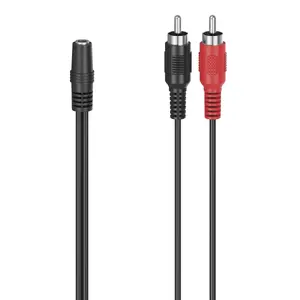 Аудиокабель Hama 00305040 3.5mm Женский на 2 x RCA Мужской Черный