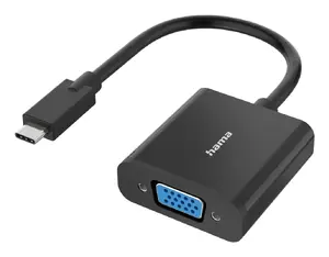 Hama 00300088 video kabeļa adapteris USB Type-C vīrieti uz VGA sievieti melns Full-HD 1080p