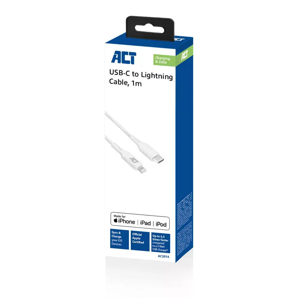 ACT USB 2.0 uzlādes/datu kabelis C male - Lightning male Photo 4