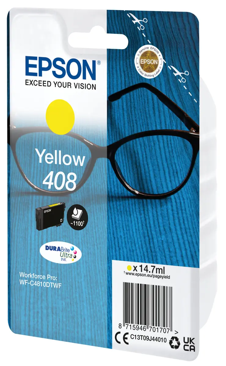 Epson 408 dzeltena tintes kasetne DURABrite