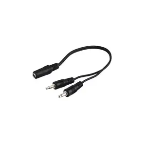 Goobay AVK 325-020 0.2m audio cable 3.5mm Black Male to Female