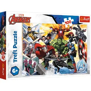 Пазл TREFL The power of the Avengers, 100 элементов, мультяшный мотив, ширина 410 мм
