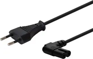 Power cable SAVIO CL-144, 3 m, angled 2-pin to IEC Type E connector, black