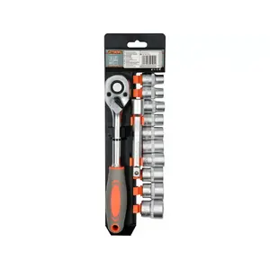 Socket set STHOR 58633, 1/2" drive, steel, 12-piece