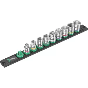 Socket Set Wera Zyklop B 4, 9 pieces, 3/8" drive, lengths 30 mm and 29 mm
