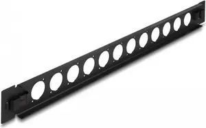 Patch panel DeLOCK 19" D-Type 12 port tool free black