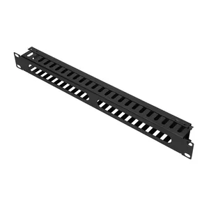 Kabeļu pārvaldības panelis Extralink CABLE MANAGER WITH METAL COVER Melns Metāls 48.3 cm