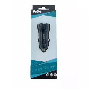 Автомобильное USB‑зарядное BULLET Q3.0 Type‑C 2.4A черное