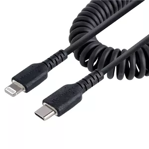 StarTech.com USB C to Lightning Cable 1m MFi Certified Coiled Black