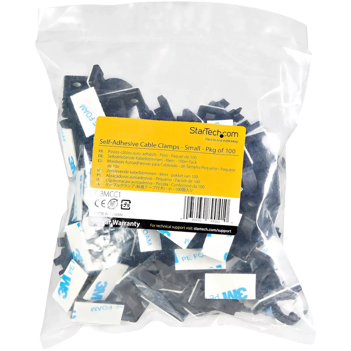 Cable Management Clips StarTech.com 100 Adhesive Black Photo 8