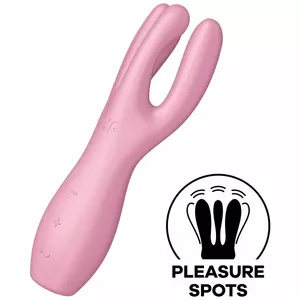 VIBRATOR Threesome 3 Pink — ūdensizturīgs dubultas stimulācijas masieris, 0.3 kg