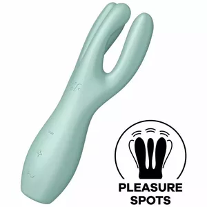 VIBRATOR Threesome 3 Mint — ūdensnecaurlaidīgs uzlādējams vibrator, 0.3 kg