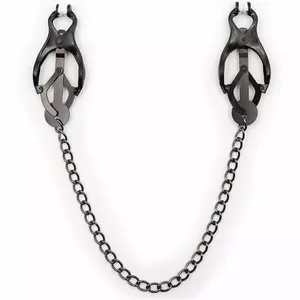 Nipple clamps OHMAMA D-230018 with black chain, adjustable metal clamps with chain