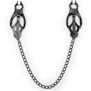 Nipple clamps OHMAMA D-230018 with black chain, adjustable metal clamps with chain