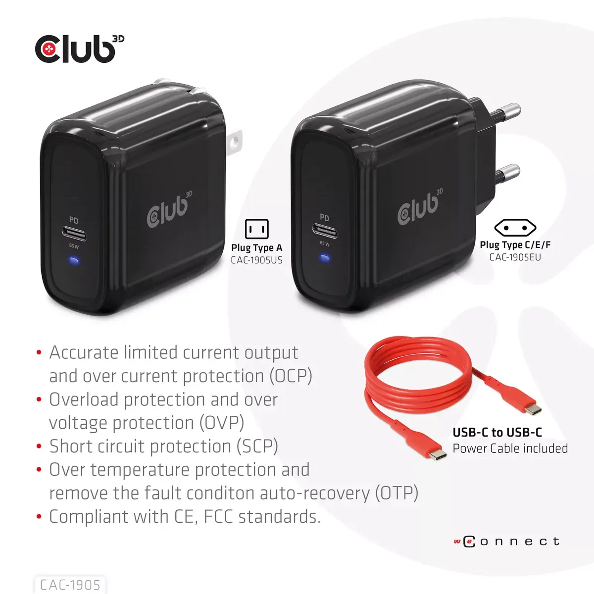 CLUB3D CAC-1905EU 65W GaN USB-C lādētājs Photo 6