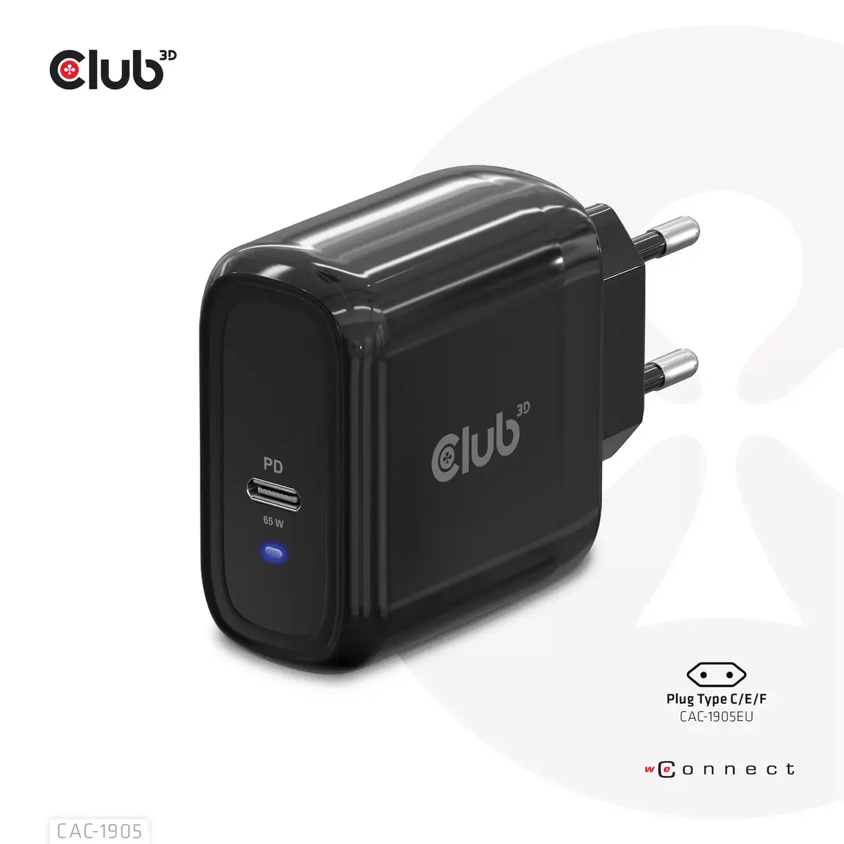 CLUB3D CAC-1905EU 65W GaN USB-C lādētājs Photo 7