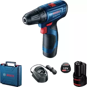 Akumulatora pistoles tipa urbis Bosch GSR 120-LI, bezsuku motors, 1 cm patrona, 1500 apgr/min, 2 Ah, 800 g