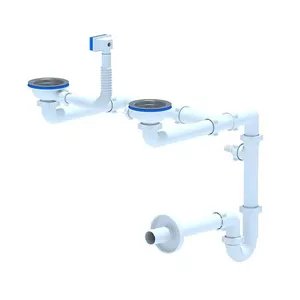 ANI PLAST LD0515 Double Sink Siphon with 3 1/2 inch Flange