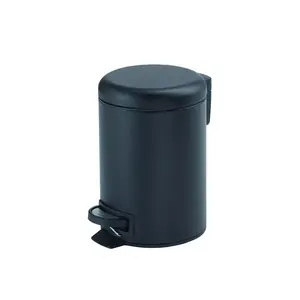 Pedal Bin GEDY POTTY 3 L, matt black, compact bathroom waste bin