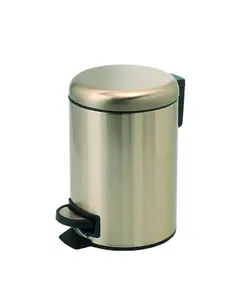 GEDY Potty Pedal Bin, 3 Liters, Matt Gold