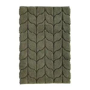 SANIFLOR Treccia Bath Rug, 40x60 cm, Olive