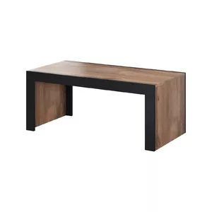 Kafijas galds Cama Meble MILA 120x60x50 cm Wotan ozolkoka virsma, melns rāmis