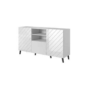 Комод cama meble ABETO 150x42x82 см, белый глянцевый, каркас MDF, 1 ящик