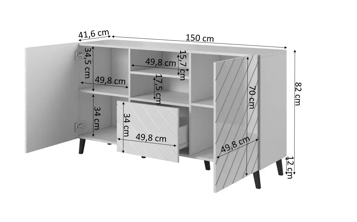 Atvilktņu skapītis cama meble ABETO 150x42x82 Photo 4
