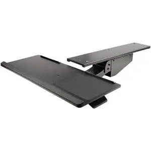 StarTech KBTRAYADJ2 Under Desk Keyboard Tray - Full Motion Height Adjustable Ergonomic Desk Mount Platform with Mouse Pad and Wrist Rest