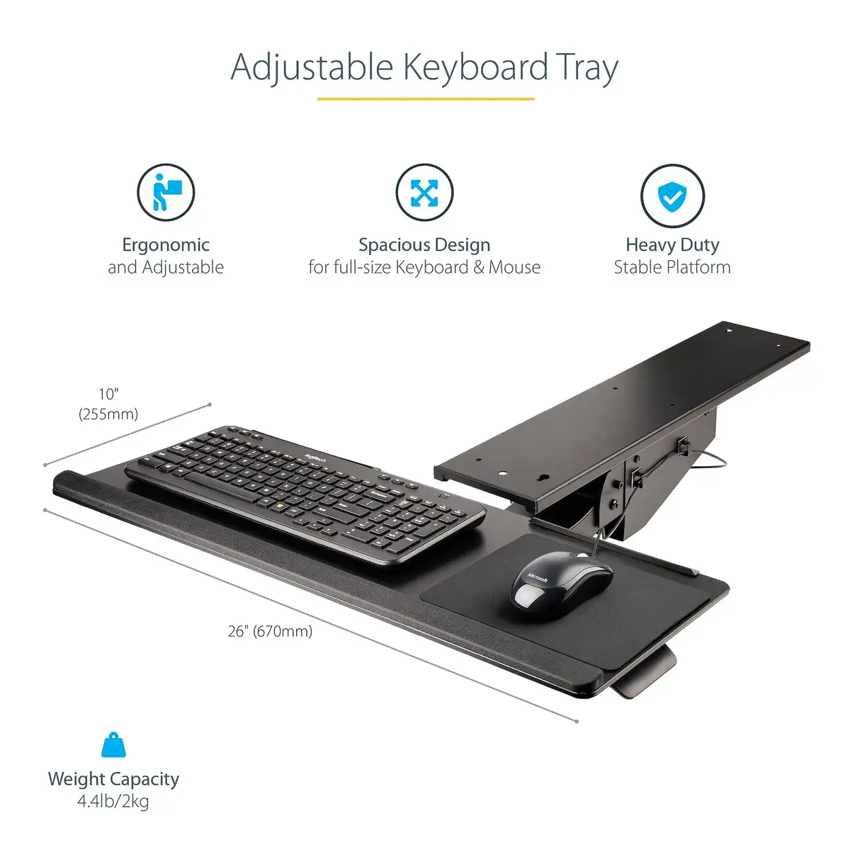 StarTech KBTRAYADJ2 Under Desk Keyboard Tray Photo 12