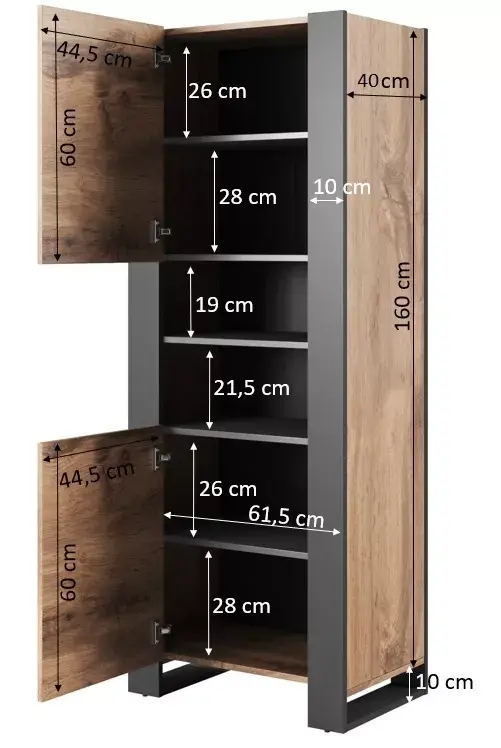 Shelving unit cama meble WOOD bookcase 65x40x170.5 Photo 4