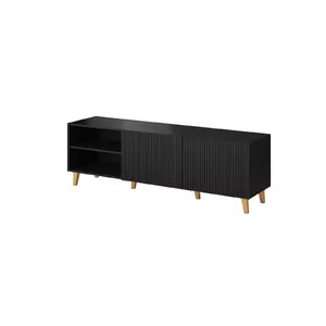 ТВ тумба cama meble PAFOS 150×42×52 см черный матовый — верх из МДФ, черная рама