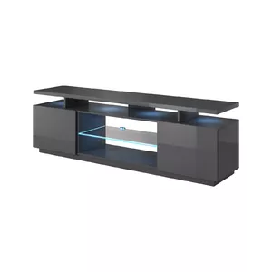 TV cabinet Cama Meble EVA RTV 180x40x56 cm — graphite top MDF, graphite frame