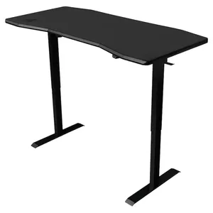 Nitro Concepts D16E Carbon Black Taisns datora galds ar taisnstūra MDF galda virsmu un elektrisku augstuma regulēšanu